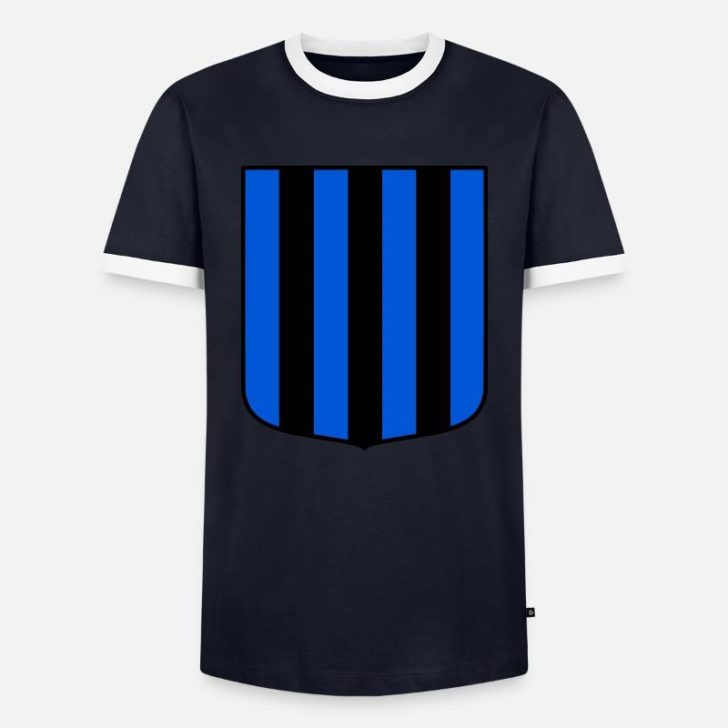 Blue-black - Men's Ringer Shirt - navy/white