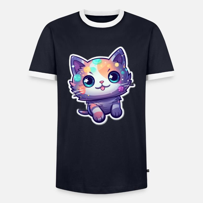 ein süßes Kätzchen - Männer Kontrast-T-Shirt - Navy/Weiß 