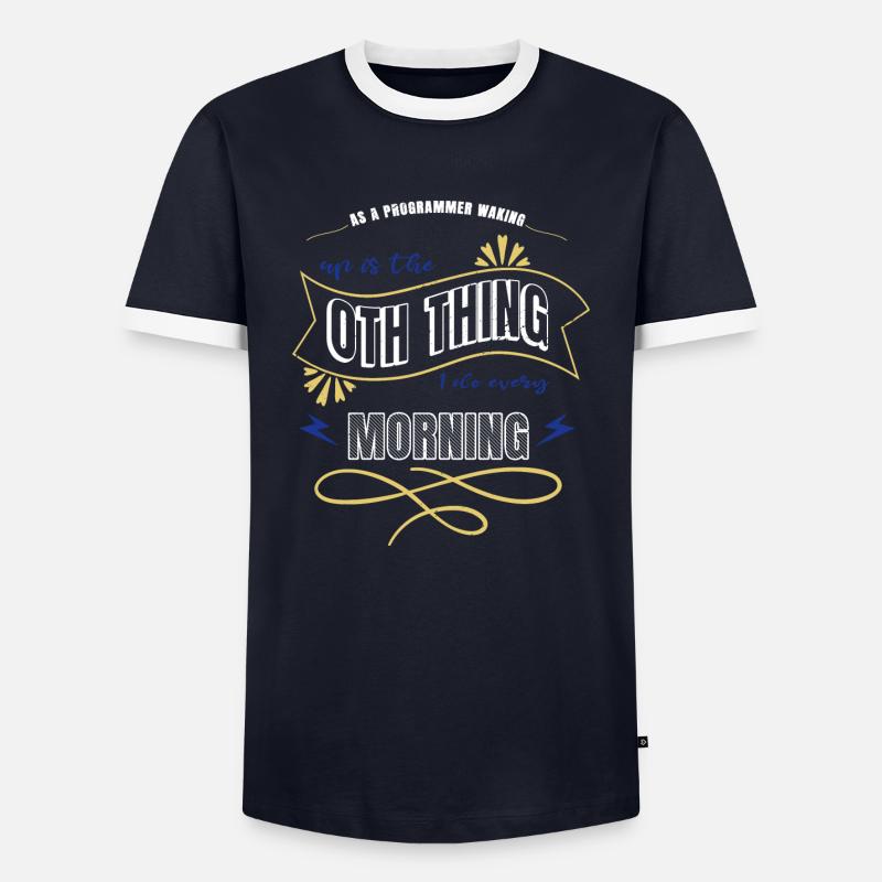 computers programming language present idea - Männer Kontrast-T-Shirt - Navy/Weiß