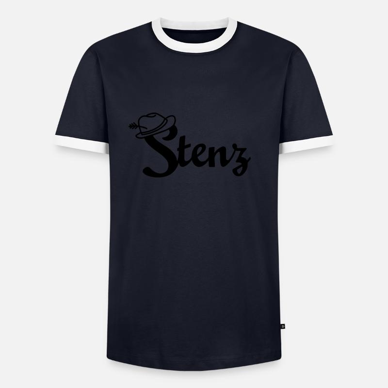 Stenz - Männer Kontrast-T-Shirt - Navy/Weiß 