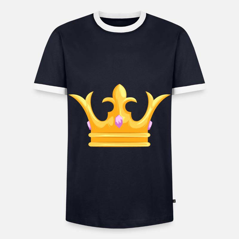Crown - Krone - Männer Kontrast-T-Shirt - Navy/Weiß