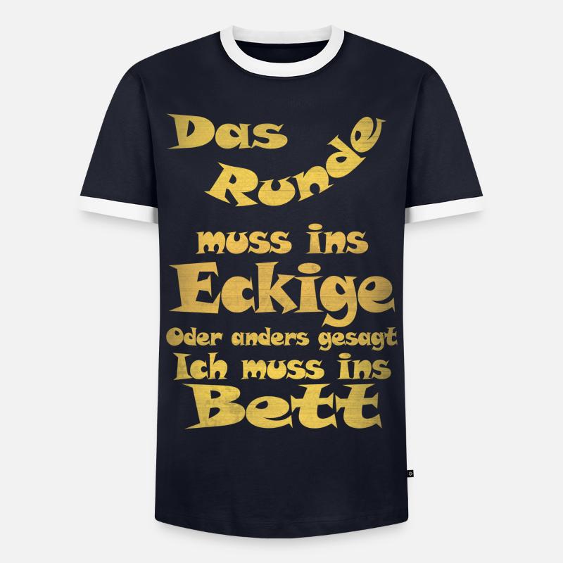 Runde ins Eckige - Männer Kontrast-T-Shirt - Navy/Weiß 
