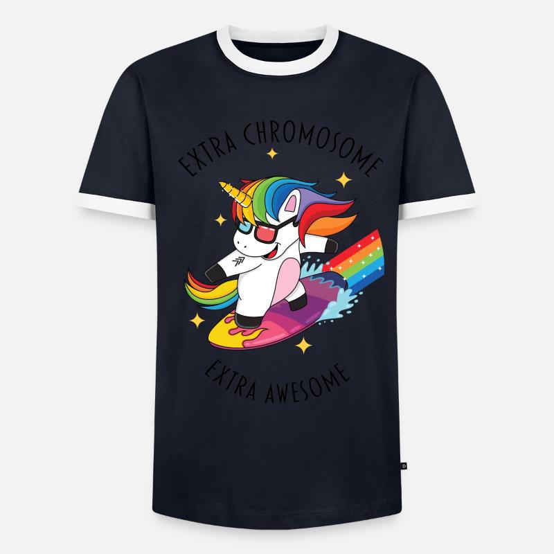 extra chromosomes extra awesome - Men's Ringer Shirt - navy/white