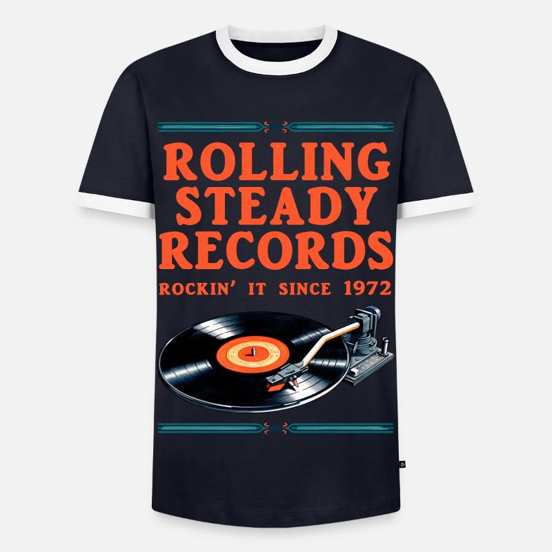 Stetig rollen - Männer Kontrast-T-Shirt - Navy/Weiß