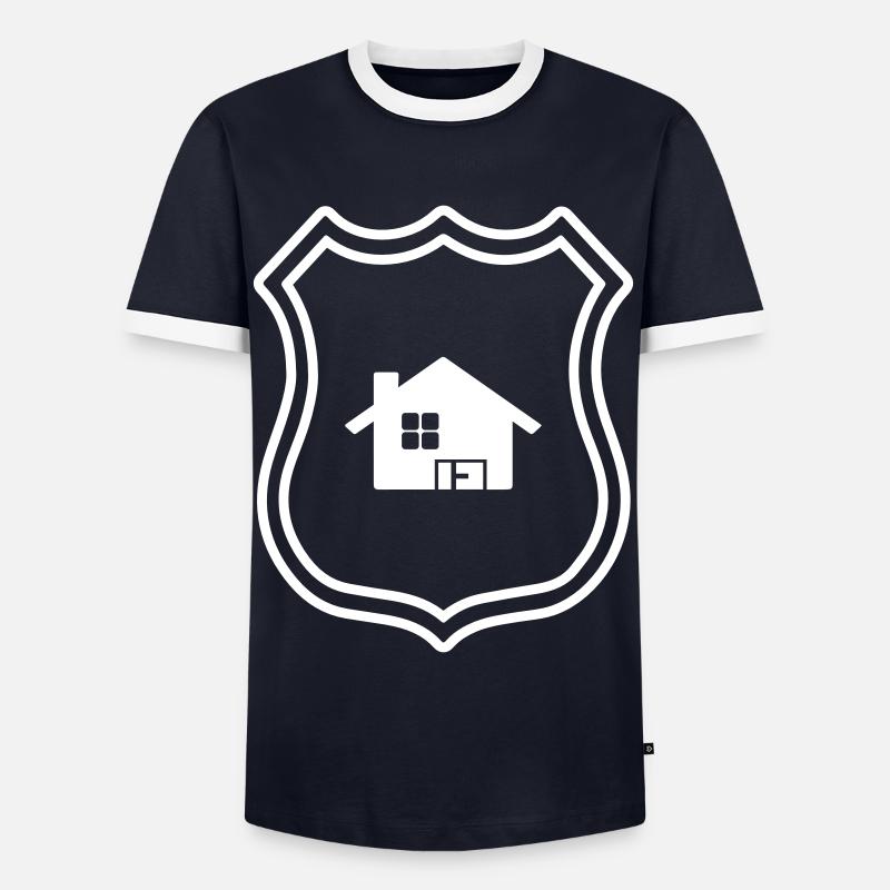 Haus Symbol Wappen - Männer Kontrast-T-Shirt - Navy/Weiß