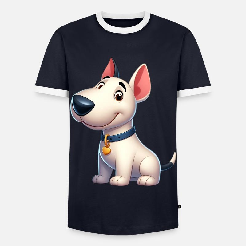bull terrier 5 - T-shirt contrasté Homme - marine/blanc 