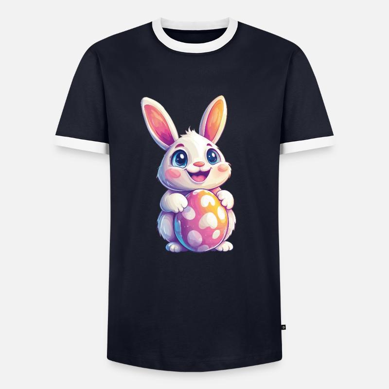 Bunny Easter Easter Bunny - Men's Ringer Shirt - navy/white 