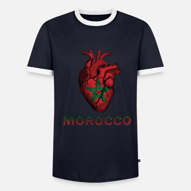 Morroco - Männer Kontrast-T-Shirt - Navy/Weiß 