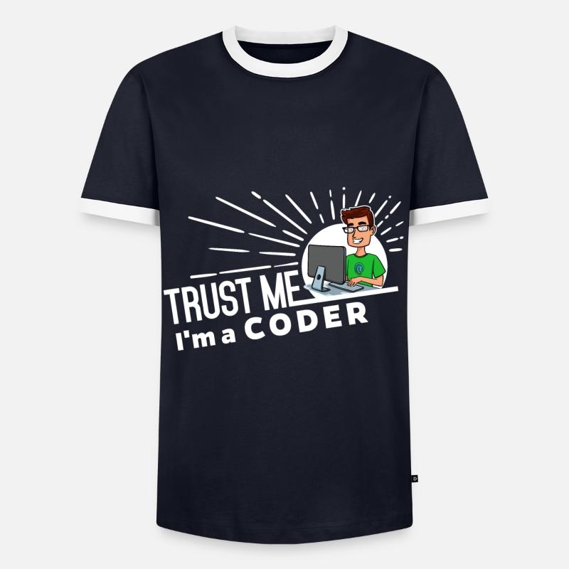Programmierer - Vertrau mir - Männer Kontrast-T-Shirt - Navy/Weiß 
