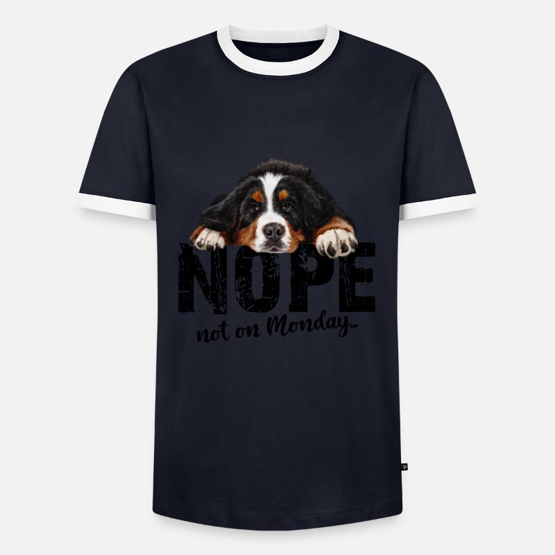 Berner Sennenhund - Männer Kontrast-T-Shirt - Navy/Weiß 