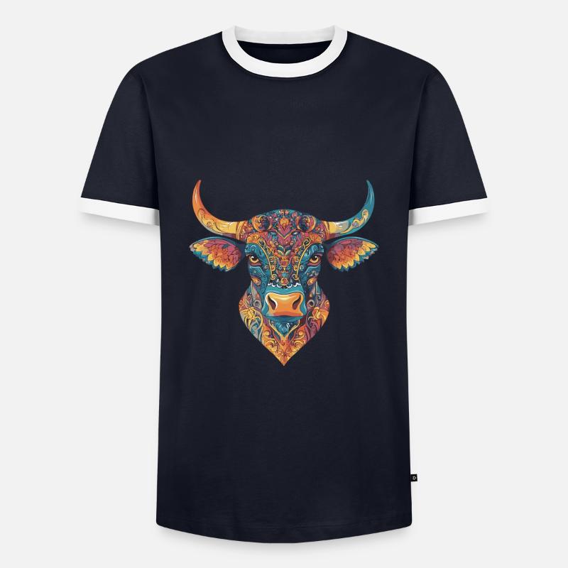Bulle - Männer Kontrast-T-Shirt - Navy/Weiß 