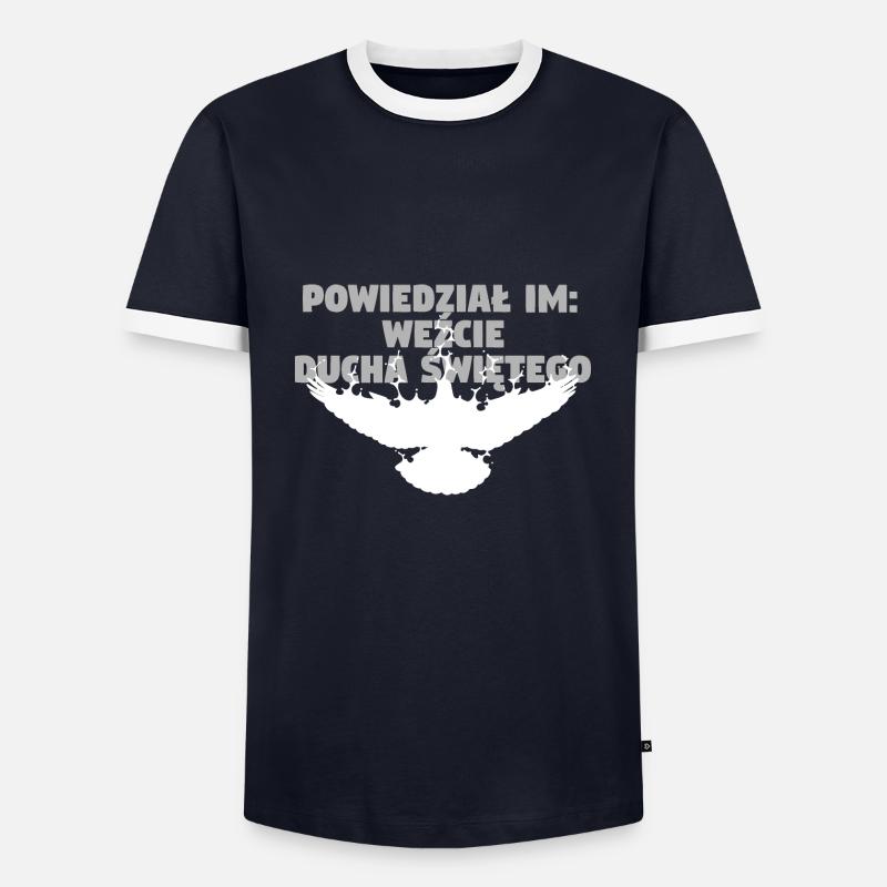 Receive Comforter - Polnisch - Männer Kontrast-T-Shirt - Navy/Weiß 