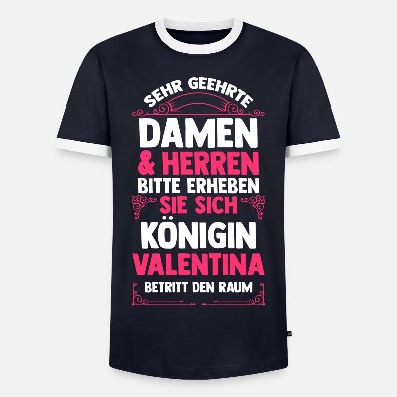 Valentina - Männer Kontrast-T-Shirt - Navy/Weiß 