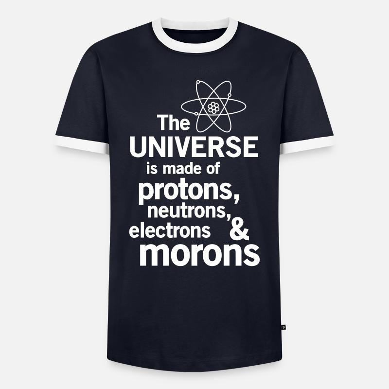 Protons,Neutrons,Electrons & Morons - Men's Ringer Shirt - navy/white 
