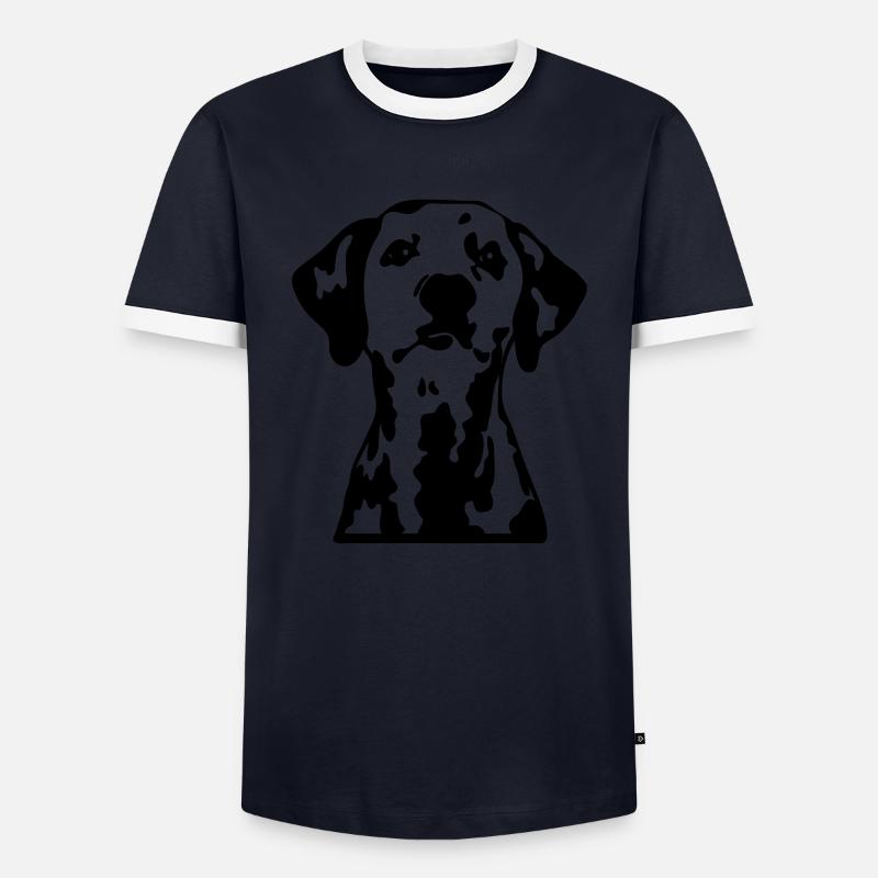 Dalmatiner - Männer Kontrast-T-Shirt - Navy/Weiß 
