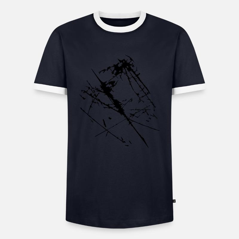 Kratzer Risse Zerkratzt - Männer Kontrast-T-Shirt - Navy/Weiß 