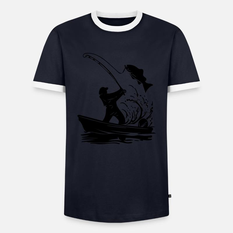 Fischer - Männer Kontrast-T-Shirt - Navy/Weiß 