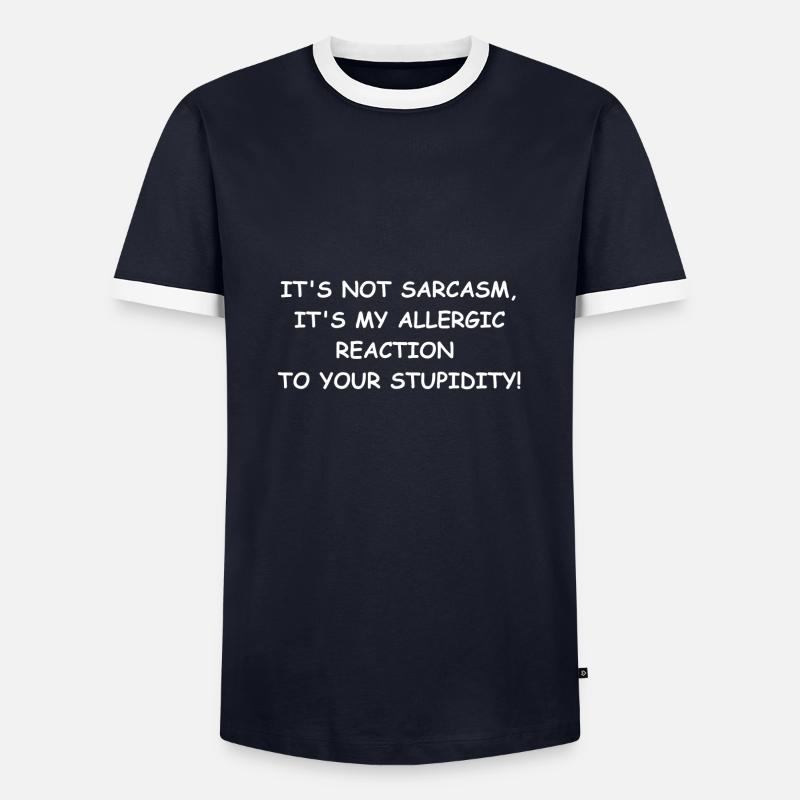sarcasm - Men's Ringer Shirt - navy/white 