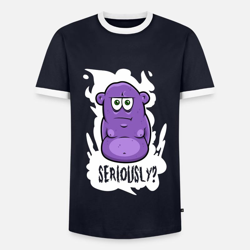 Seriously? - Monster - Männer Kontrast-T-Shirt - Navy/Weiß 