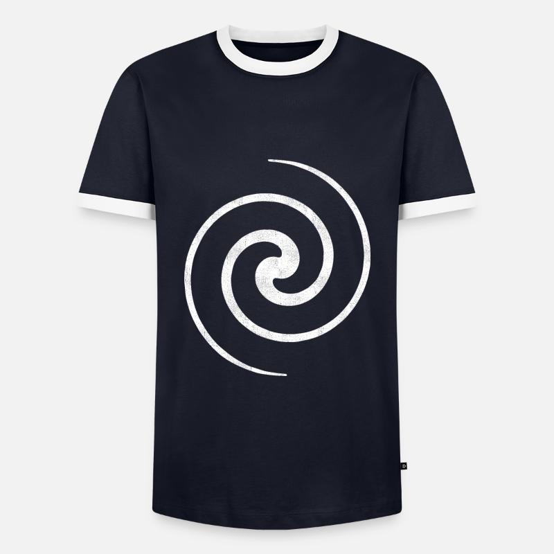 Wirbel - Männer Kontrast-T-Shirt - Navy/Weiß