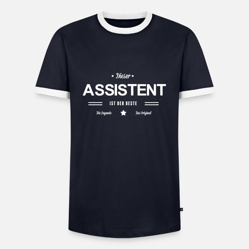 Bester Assistent - Männer Kontrast-T-Shirt - Navy/Weiß
