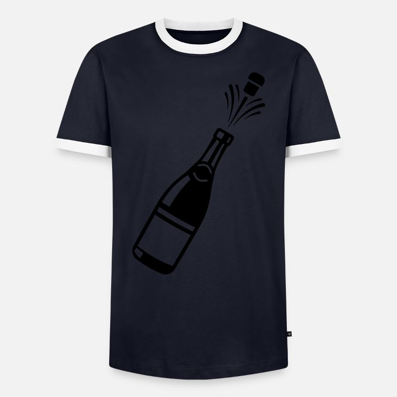 flasche - Männer Kontrast-T-Shirt - Navy/Weiß 