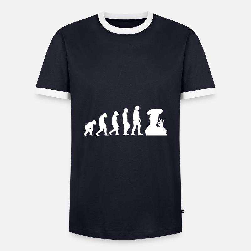 Evolution Koch - Männer Kontrast-T-Shirt - Navy/Weiß 