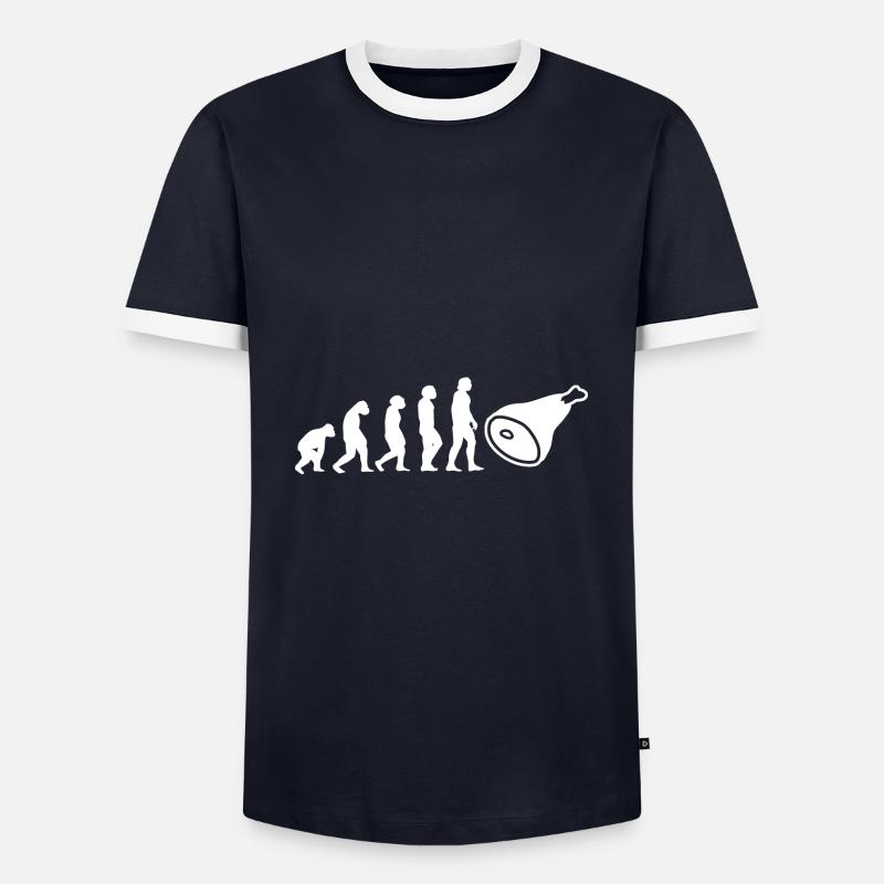 Evolution Fleischer - Männer Kontrast-T-Shirt - Navy/Weiß