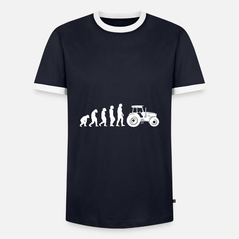 Evolution Güllebaron - Männer Kontrast-T-Shirt - Navy/Weiß