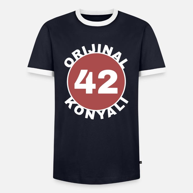 Konya - Männer Kontrast-T-Shirt - Navy/Weiß