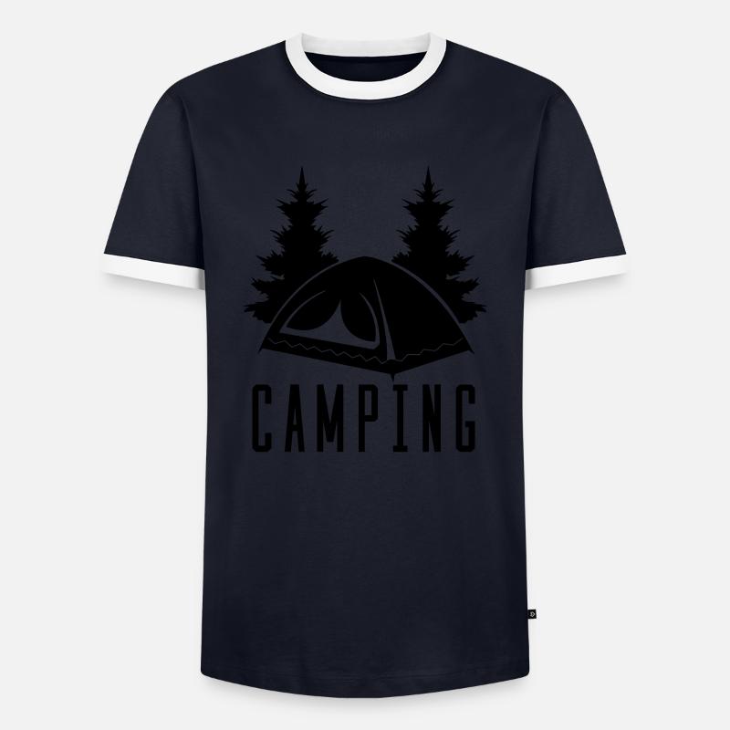 camping - Männer Kontrast-T-Shirt - Navy/Weiß 
