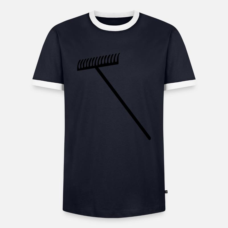 Rake - Men's Ringer Shirt - navy/white 