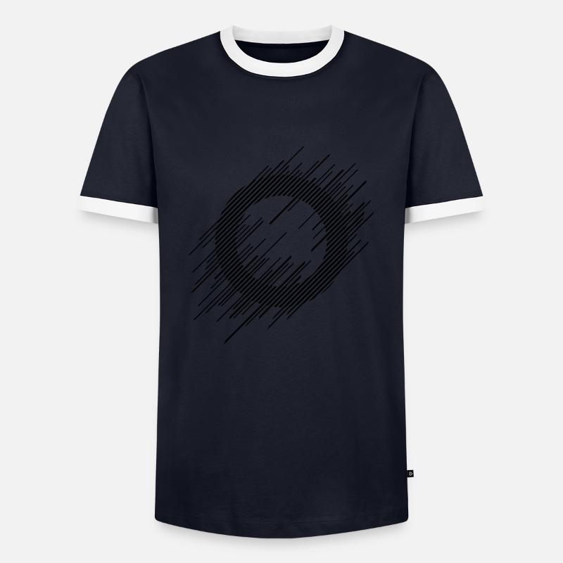 Ray Circle - Männer Kontrast-T-Shirt - Navy/Weiß 