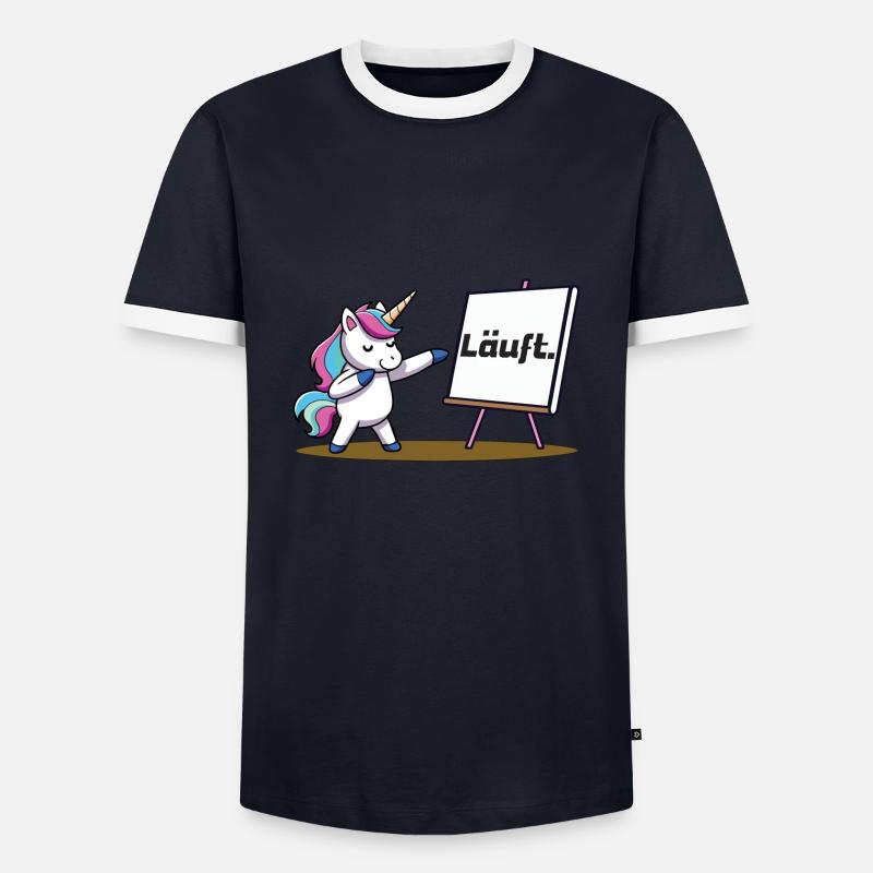 Läuft - Männer Kontrast-T-Shirt - Navy/Weiß 