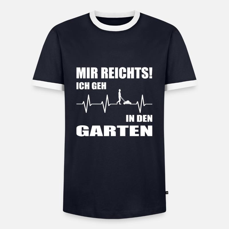 Garten - Männer Kontrast-T-Shirt - Navy/Weiß