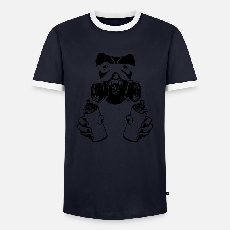 graffiti monkey - Männer Kontrast-T-Shirt - Navy/Weiß 