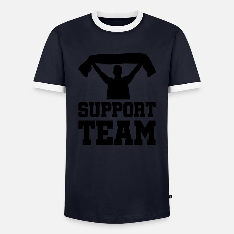fan support team - Männer Kontrast-T-Shirt - Navy/Weiß 