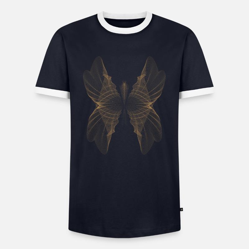 Abstract dot design - Men's Ringer Shirt - navy/white 