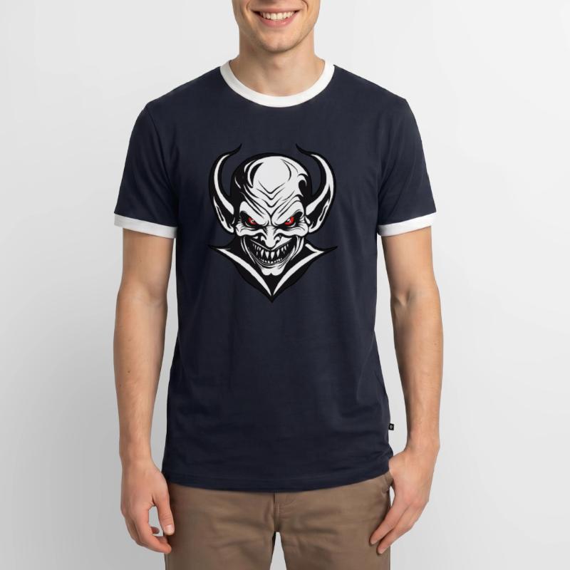 Devil / Hell / Horror / Devilish / Evil Men's Ringer Shirt