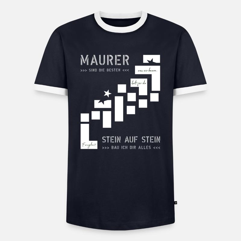 Mur Construction Construction Maison Constructeur - T-shirt contrasté Homme - marine/blanc