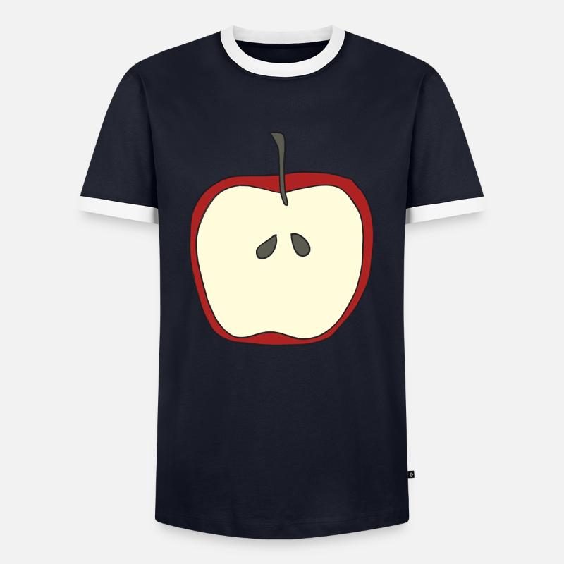 Apple sliced open - Men's Ringer Shirt - navy/white 