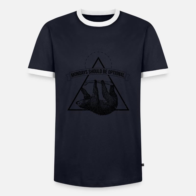 sloth - Men's Ringer Shirt - navy/white
