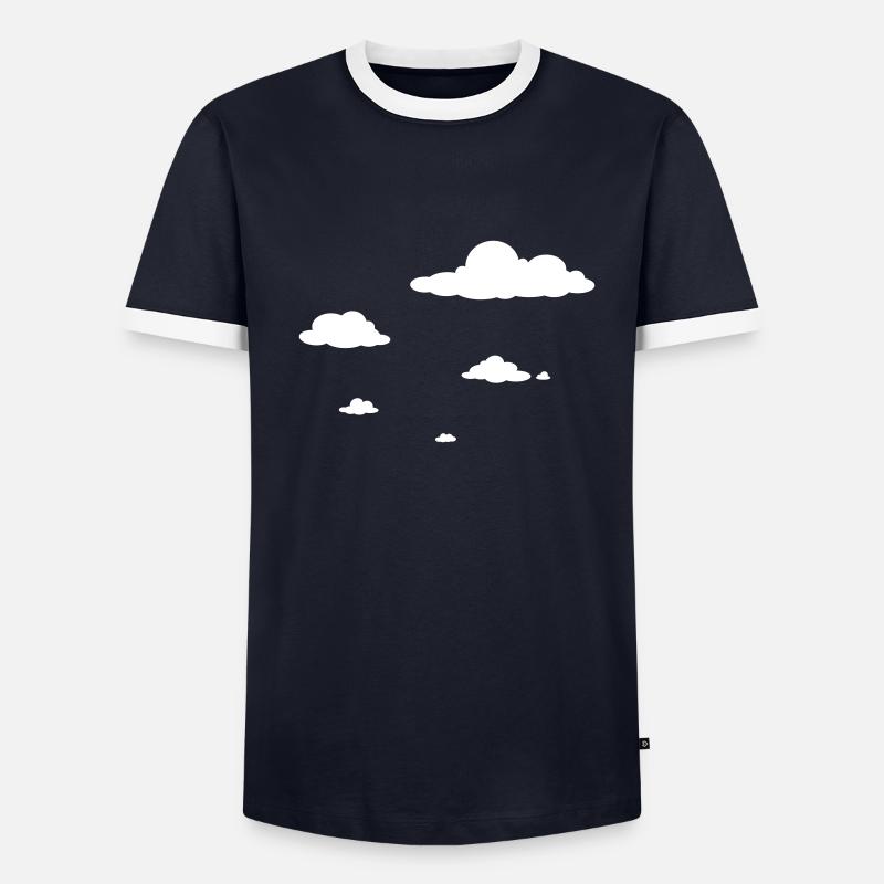 Clouds - Men's Ringer Shirt - navy/white