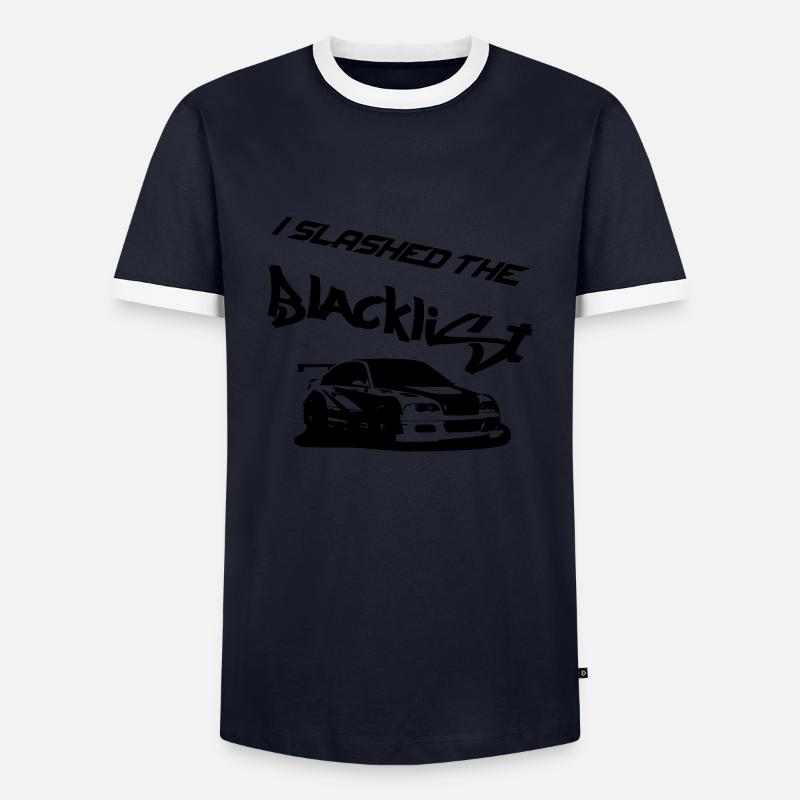 Slashed the Blacklist - Männer Kontrast-T-Shirt - Navy/Weiß