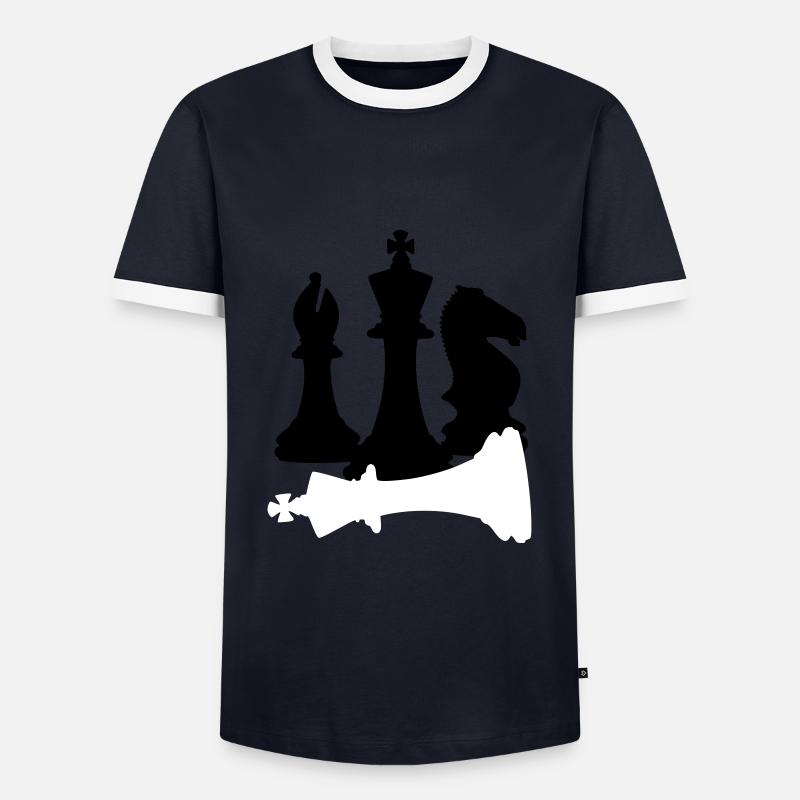 Chess, Checkmate - Men's Ringer Shirt - navy/white 