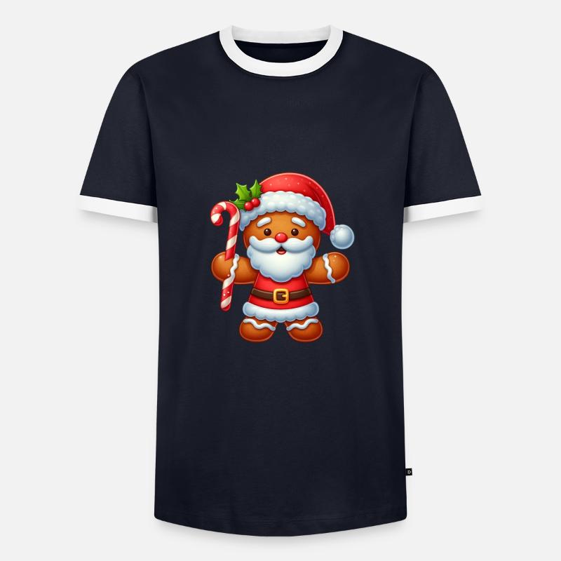 gingerbread 2 - Men's Ringer Shirt - navy/white 