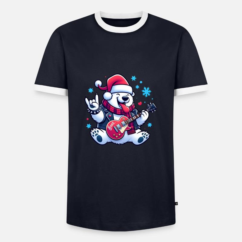 Eisbär 5 - Männer Kontrast-T-Shirt - Navy/Weiß 