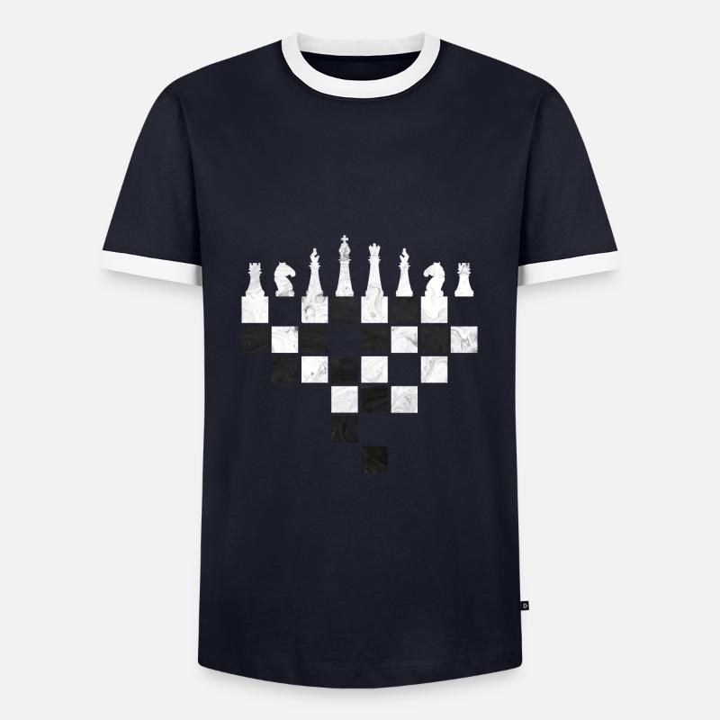 Chess - Men's Ringer Shirt - navy/white