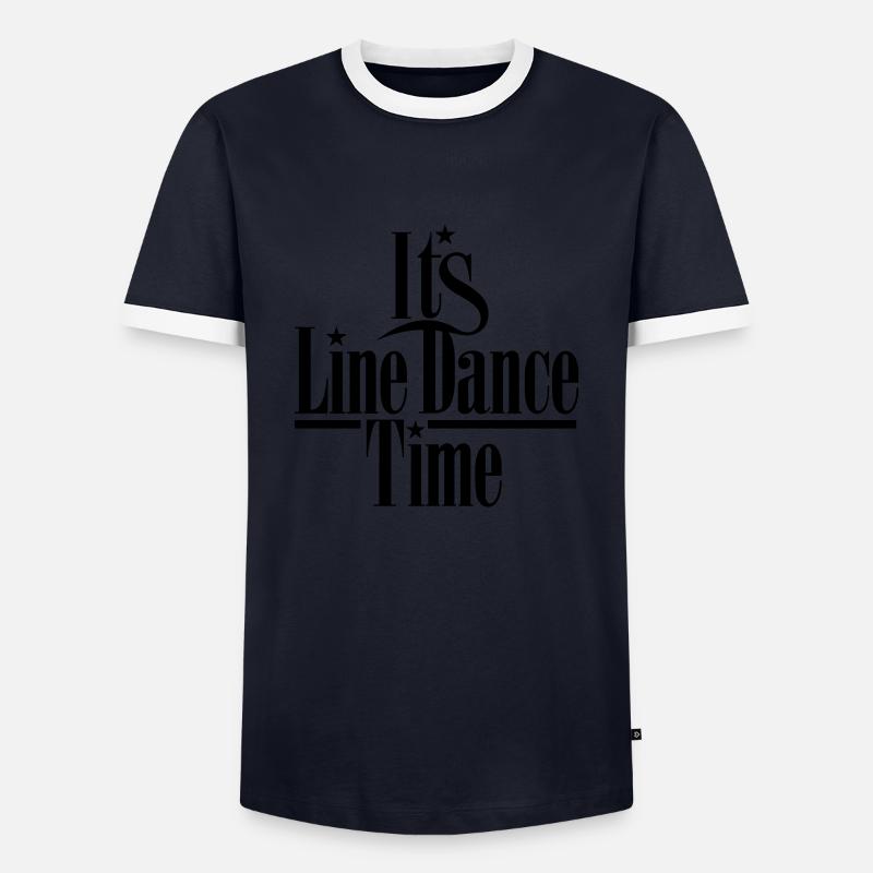 ITS LINE DANCE TIME - Men's Ringer Shirt - navy/white 