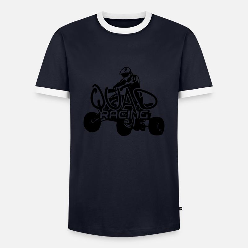 Quad3 - Men's Ringer Shirt - navy/white 